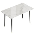 Contemporary Kitchen Table with Metal Frame and Sintered Stone Top