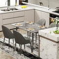 Contemporary Kitchen Table with Metal Frame and Sintered Stone Top