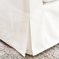 KINWELL 90W Linen Slipcovered 3-Seater Sofa with Skirt and 4 Pillows