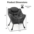 Gymax Folding Footrest Lazy Sofa Chair - Accent Leisure Armchair
