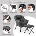 Gymax Folding Footrest Lazy Sofa Chair - Accent Leisure Armchair