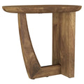 Leti L-Shaped Side End Table with 22-Inch Brown Mango Wood Top