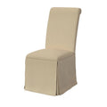 Set of 2 Shaw Dining Chairs with Tall Rolled Back and Skirted Base in Beige