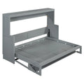 Queen/Full Size Murphy Bed with Hydraulic Lift and Integrated Desk Design