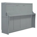 Queen/Full Size Murphy Bed with Hydraulic Lift and Integrated Desk Design