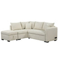 Roomfitters L-Shaped Sleeper Sofa with USB Ports, Power Outlets, and Versatile Storage Ottoman
