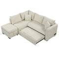 Roomfitters L-Shaped Sleeper Sofa with USB Ports, Power Outlets, and Versatile Storage Ottoman