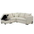 Roomfitters L-Shaped Sleeper Sofa with USB Ports, Power Outlets, and Versatile Storage Ottoman