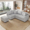 Roomfitters L-Shaped Sleeper Sofa with USB Ports, Power Outlets, and Versatile Storage Ottoman