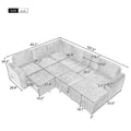 Roomfitters U-Shaped Sectional Sofa with Pull-Out Bed, Storage Chaise Lounge, and Integrated Charging Ports for Living Room