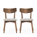 Pair of Light Beige Wooden Dining Chairs - Versatile Side Chairs for Office or Home