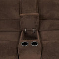 Renic Modern Dark Brown Reclining Sectional Sofa with Console and USB Ports by Furniture of America