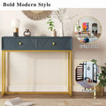 Contemporary Grey Console Table with Storage Solutions