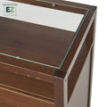 Wood Dresser with Glass Top and 6 Drawers Storage Cabinet