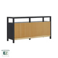 Wood Dresser with Glass Top and 6 Drawers Storage Cabinet