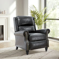 Nail-Head Trimmed Pushback Recliner with Padded Seat