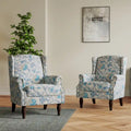 Pair of Stylish Upholstered Accent Chairs with Patterns for Living Room