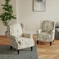 Pair of Stylish Upholstered Accent Chairs with Patterns for Living Room