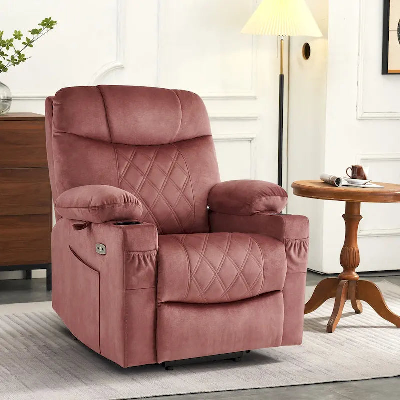 MCombo Compact Dual Motor Power Lift Recliner Chair with Massage, Dual Heating, and Adjustable Headrest - Model 7222