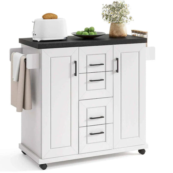 Costway Mobile Rolling Kitchen Island Cart with Wheels - Versatile Serving Utility - Learn More