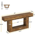 Rustic 2-Tier Entryway Table for Living Room, Hallway, and Foyer