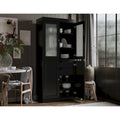 Palace Imports Solid Wood Pantry Cabinet with Frosted Glass and Solid Doors, Featuring 2 Drawers and Adjustable Shelves