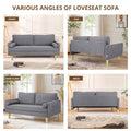 Elegant 65-Inch Orange Polyester 2-Seater Loveseat with Side Pockets and Round Cushions