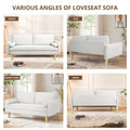Elegant 65-Inch Orange Polyester 2-Seater Loveseat with Side Pockets and Round Cushions
