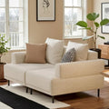 Contemporary Deep Seat Sofa with Cushions, Elevated Legs, Cozy Living Room Seating, Ideal for Apartments
