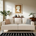 Contemporary Deep Seat Sofa with Cushions, Elevated Legs, Cozy Living Room Seating, Ideal for Apartments