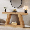 55-Inch Farmhouse Wooden Console Sofa Table with Storage - Dimensions: 11.81" D x 55.12" W x 31.5" H