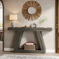 55-Inch Farmhouse Wooden Console Sofa Table with Storage - Dimensions: 11.81" D x 55.12" W x 31.5" H