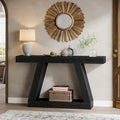 55-Inch Farmhouse Wooden Console Sofa Table with Storage - Dimensions: 11.81" D x 55.12" W x 31.5" H