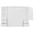 Contemporary Queen Murphy Bed with Integrated Closet and Storage Drawers