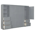 Contemporary Queen Murphy Bed with Integrated Closet and Storage Drawers