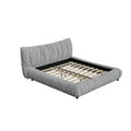 Light Grey King Size Luxury Upholstered Platform Bed with Removable Cushions and Sturdy Wooden Frame