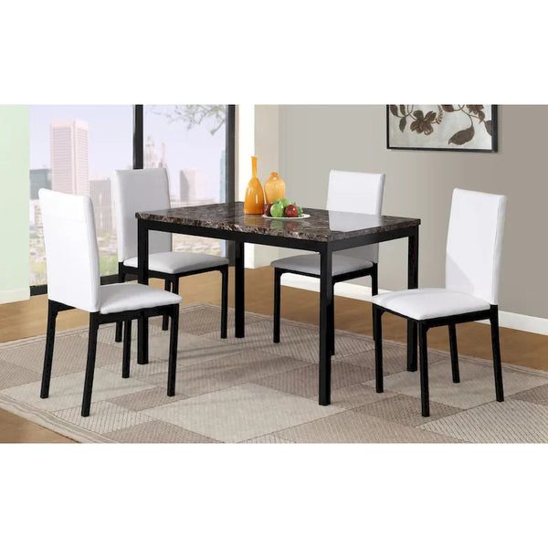 Contemporary 5-Piece Dining Set Featuring Rectangular Table and 4 High-Back Chairs
