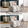 Beige Power Recliner Chair with 270° Swivel, Rocking Function, Lumbar & Neck Support Pillow, USB and Type-C Charging Ports