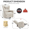 Beige Power Recliner Chair with 270° Swivel, Rocking Function, Lumbar & Neck Support Pillow, USB and Type-C Charging Ports