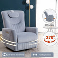 Beige Power Recliner Chair with 270° Swivel, Rocking Function, Lumbar & Neck Support Pillow, USB and Type-C Charging Ports