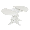 Vintage White 5-Piece Wooden Dining Set with Extendable Table and 4 Chairs