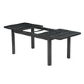 7-Piece Extendable Wooden Dining Table Set in Black and Gray with 6 Chairs