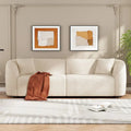 87.5 Boucle Curved 3-Seater Sofa with Sculptural Ergonomics
