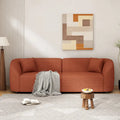 87.5 Boucle Curved 3-Seater Sofa with Sculptural Ergonomics