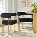 Set of 2 Chenille Upholstered Armchairs