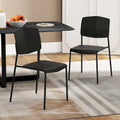 Set of 4 Stackable Dining Chairs with Ergonomic Backrest and Spacious Seat by Gymax