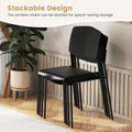Set of 4 Stackable Dining Chairs with Ergonomic Backrest and Spacious Seat by Gymax