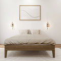 Full-Size Platform Bed with Plank and Beam Design