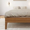 Full-Size Platform Bed with Plank and Beam Design