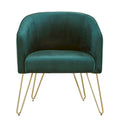 Bette Velvet Accent Chair with Gold Finish by iNSPIRE Q Bold